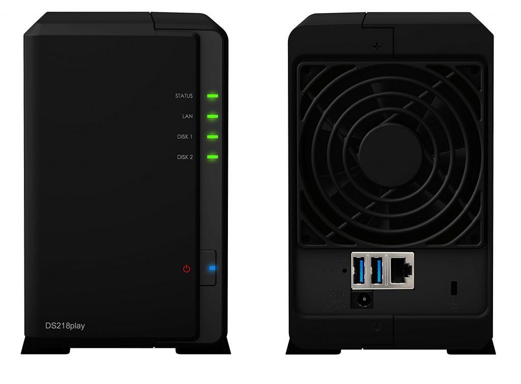 Synology Serveur NAS ds218play - face avant et arrière