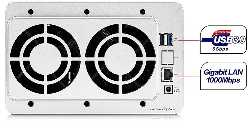 TERRAMASTER F4-220 Serveur NAS 4 Bay - Vue Arrière
