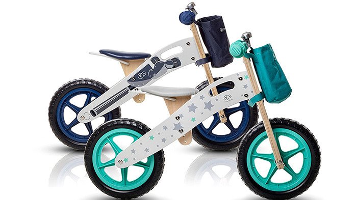 Draisienne Runner Stars vélo Vert en Bois sans pédales écologique Apprentissage