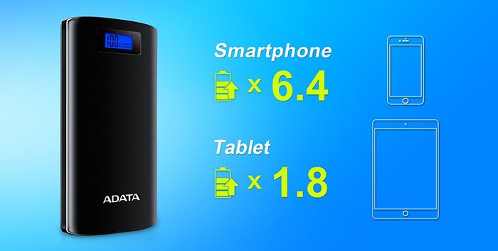 Adata AP20000D-DGT-5V-CBK Batterie Externe Noir