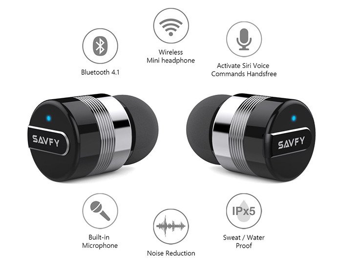 Mini Oreillette Bluetooth Sans Fil, SAVFY Écouteur Bluetooth Sans Fil